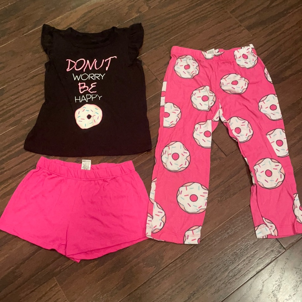 Girls 3 piece donut pj set